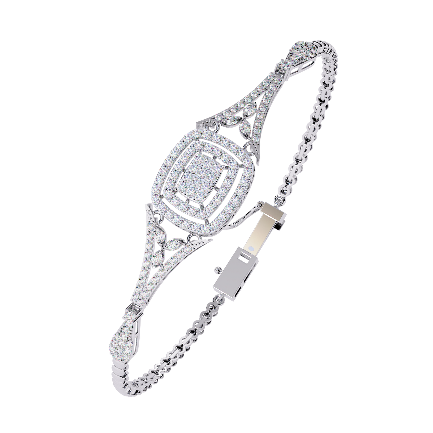 empress cushion halo lab grown diamond bangle