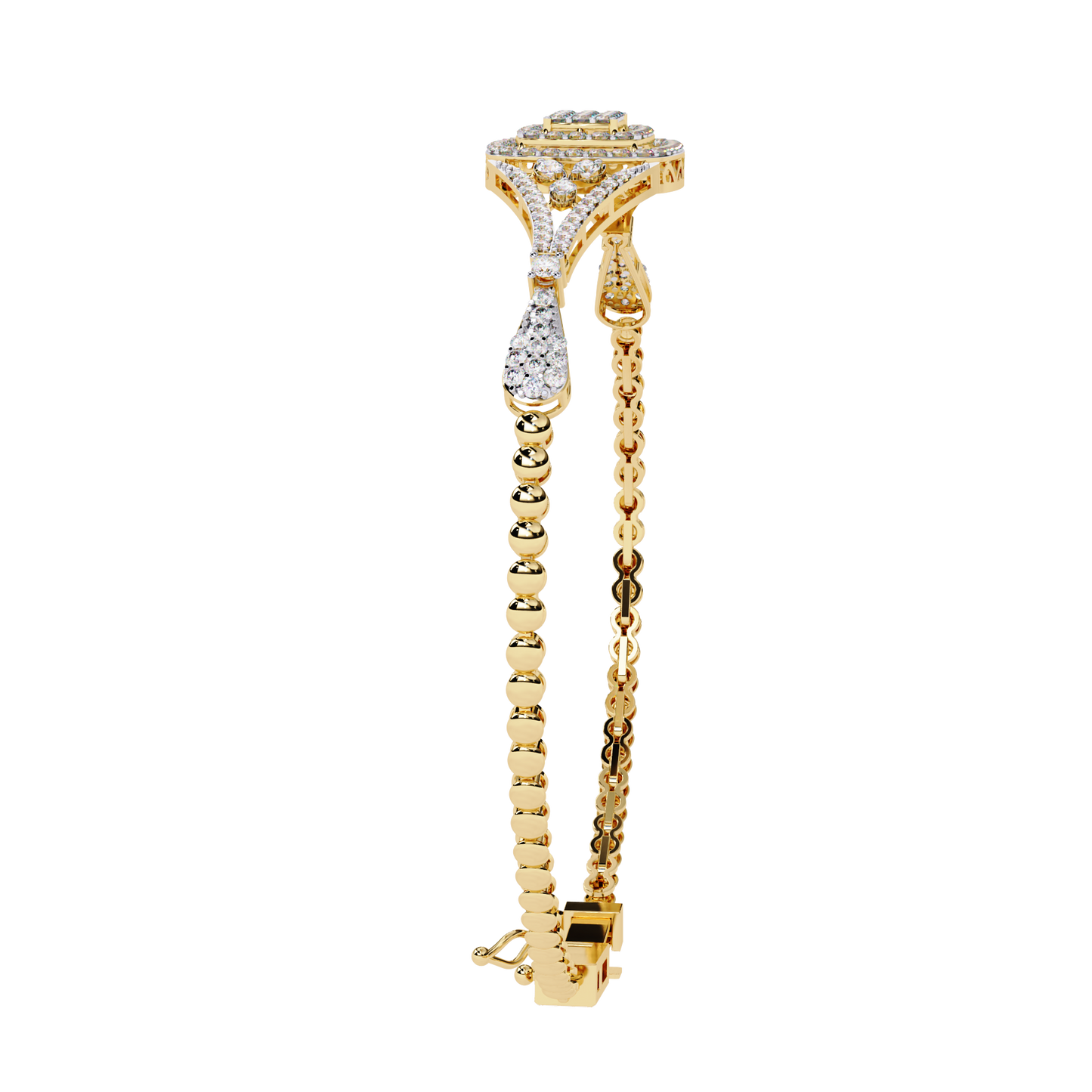 empress cushion halo lab grown diamond bangle