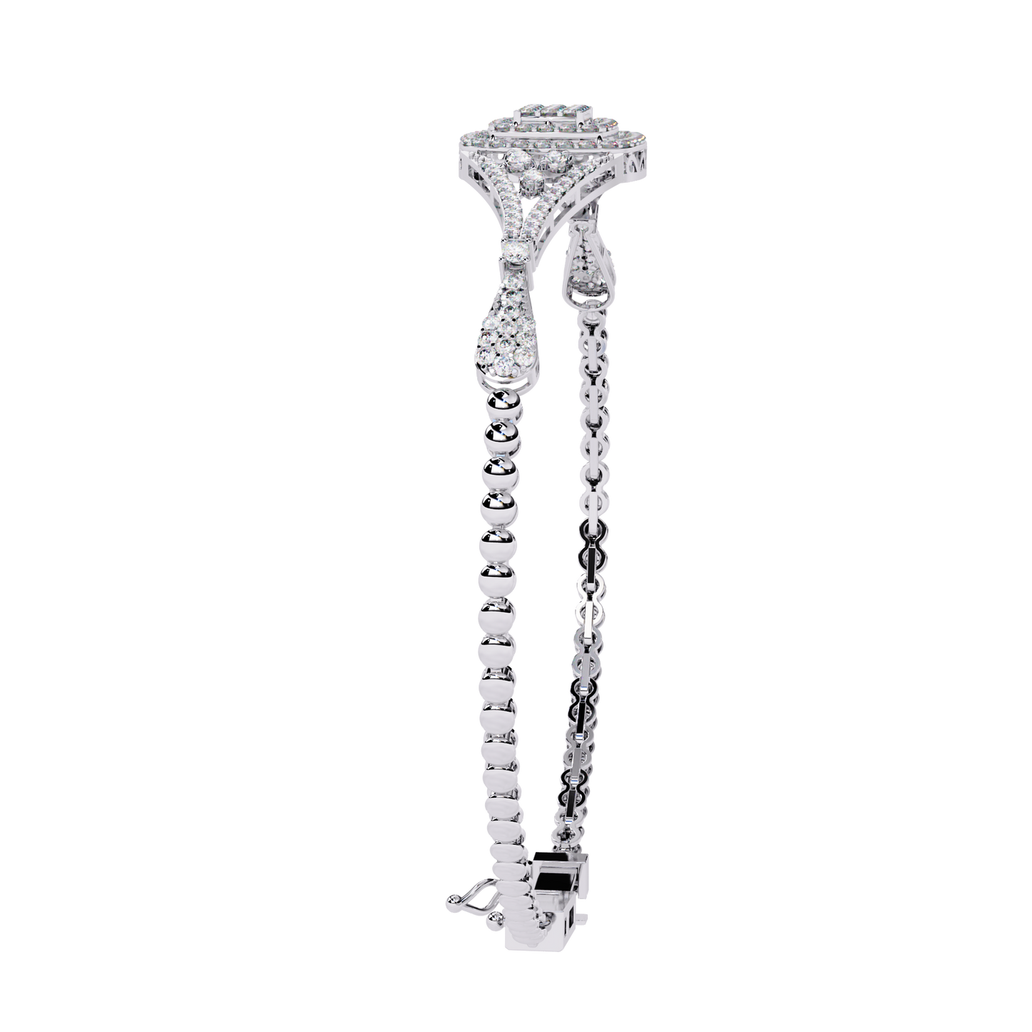 empress cushion halo lab grown diamond bangle