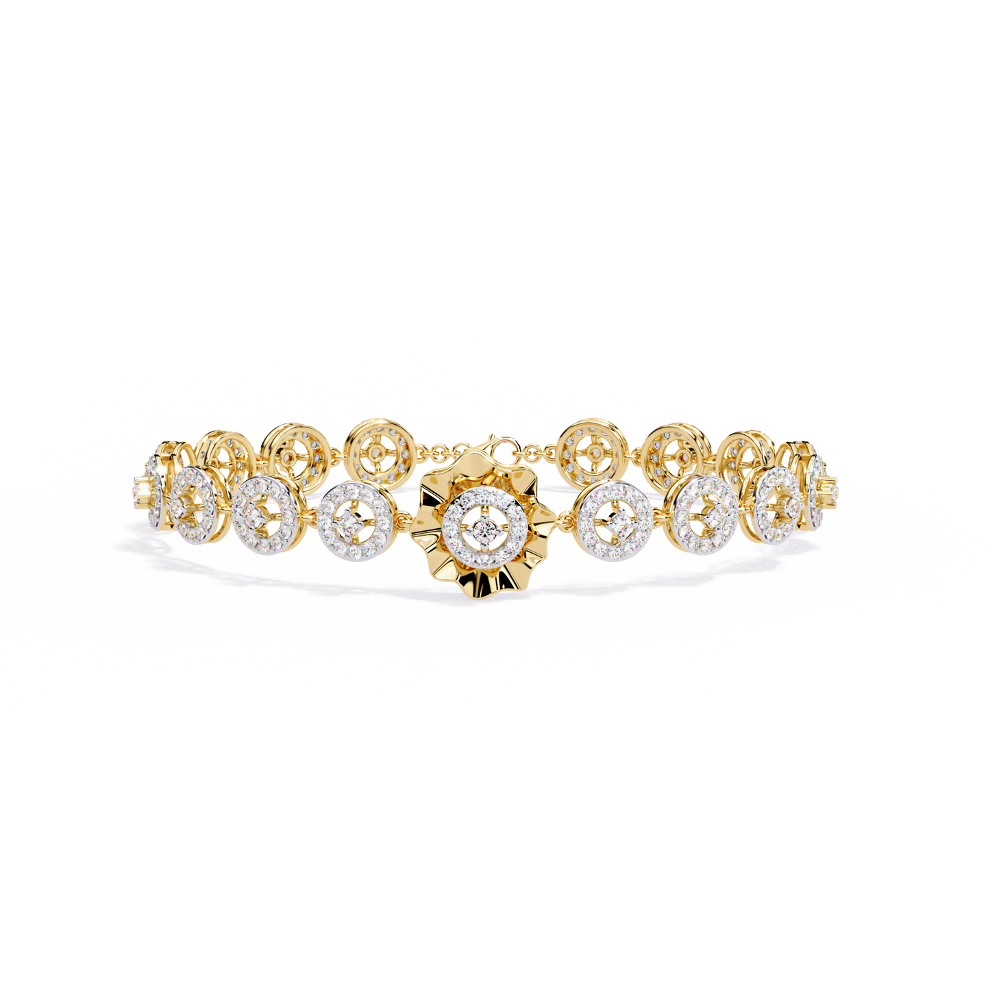 solaris medallion lab grown diamond bracelet