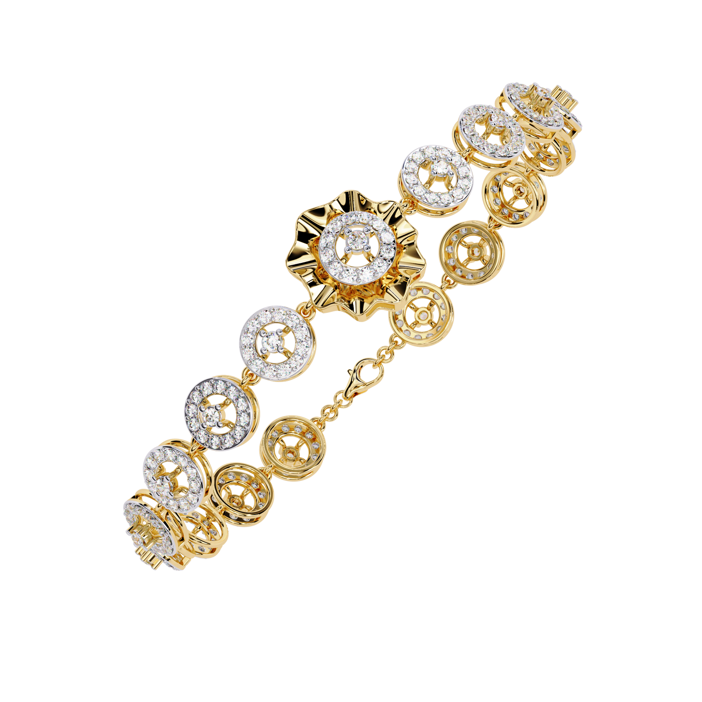 solaris medallion lab grown diamond bracelet