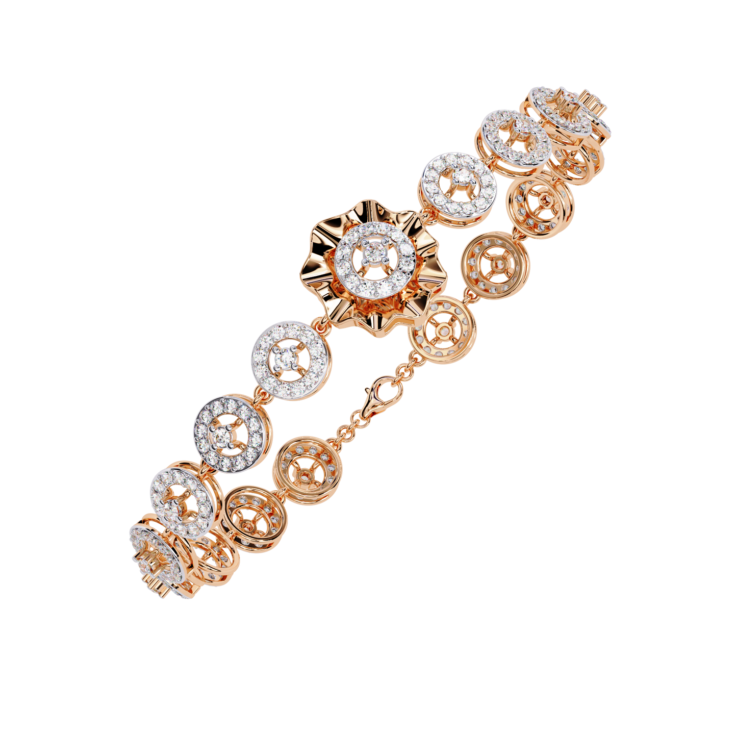 solaris medallion lab grown diamond bracelet
