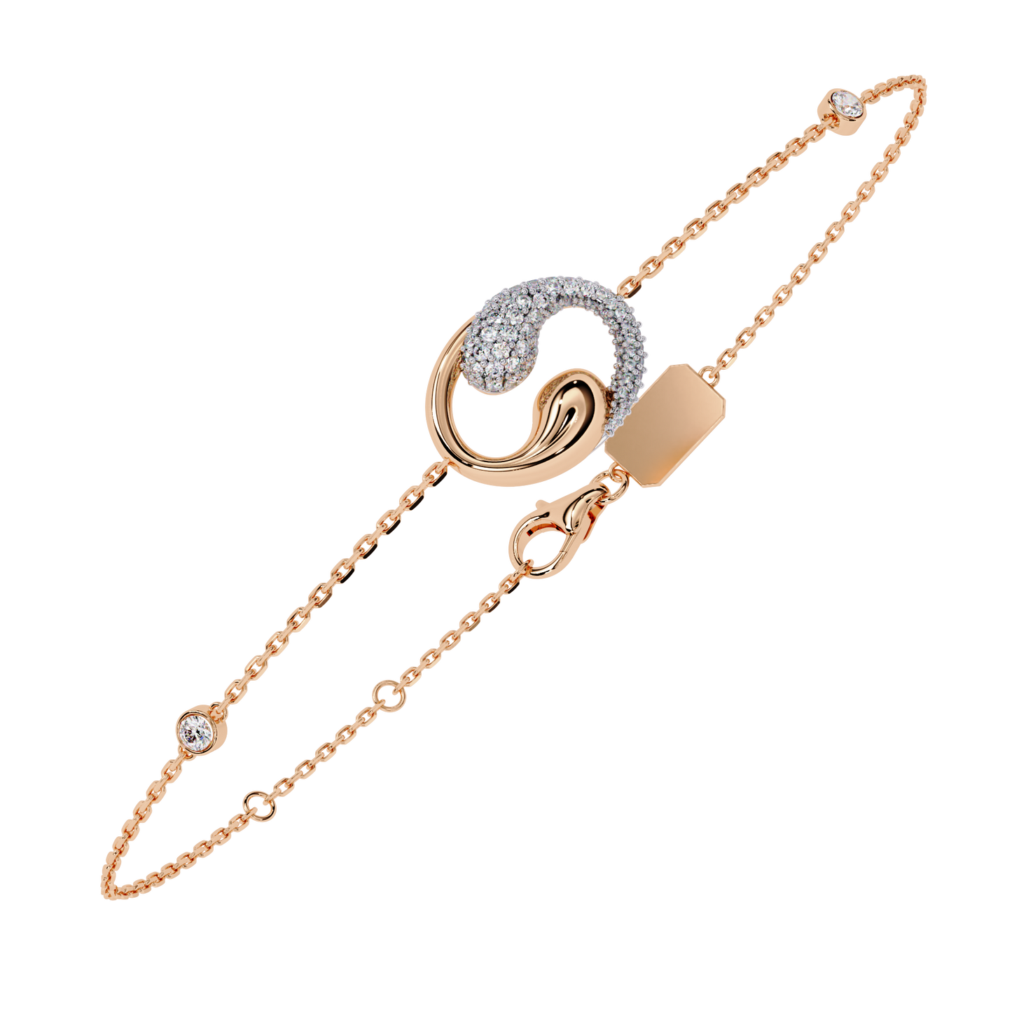 serpentine spark lab grown diamond bracelet