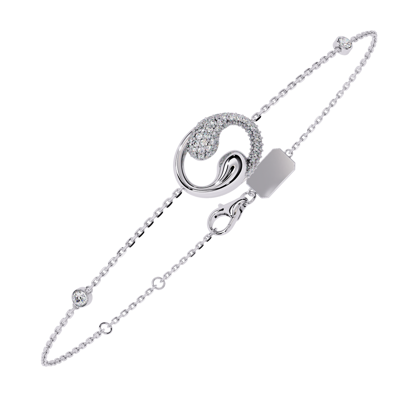 serpentine spark lab grown diamond bracelet