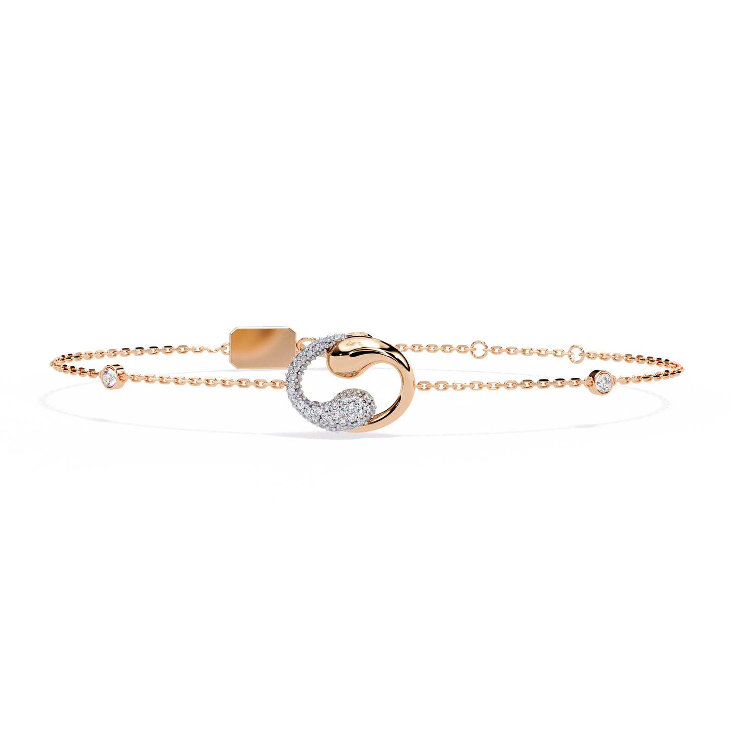 serpentine spark lab grown diamond bracelet
