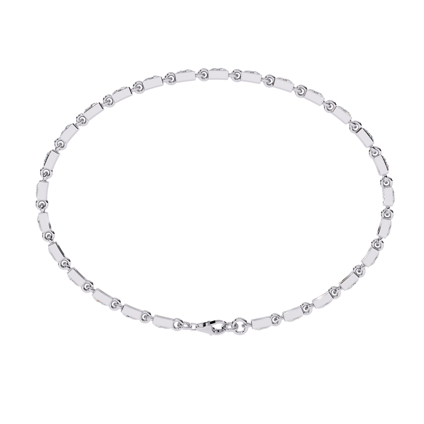 radiant row lab grown princess cut bracelet