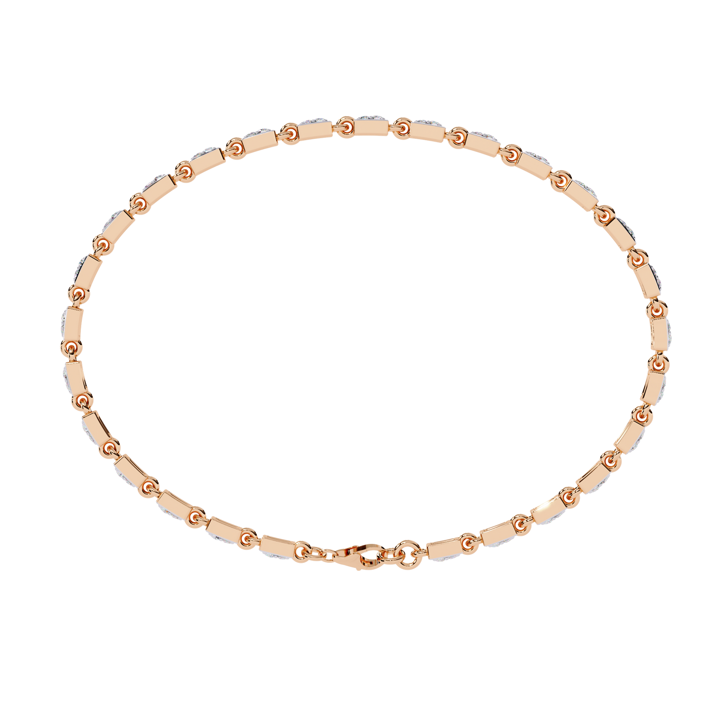 radiant row lab grown princess cut bracelet