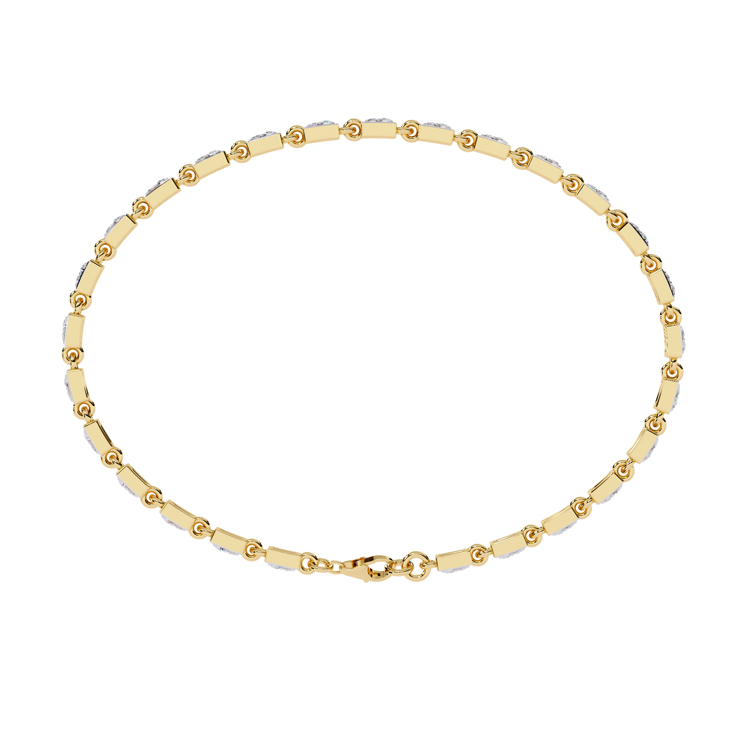 radiant row lab grown princess cut bracelet