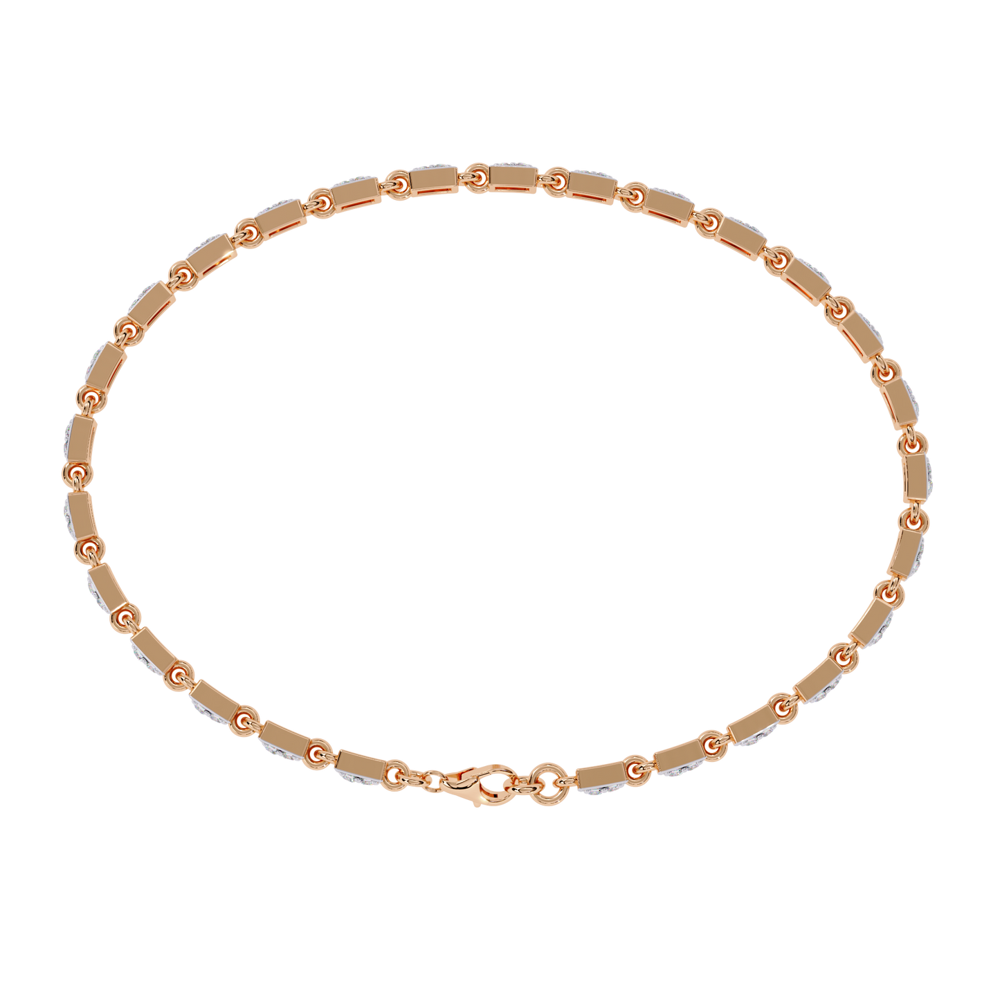 radiant row lab grown princess cut bracelet