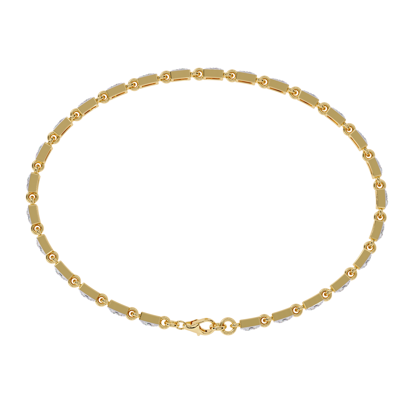 radiant row lab grown princess cut bracelet