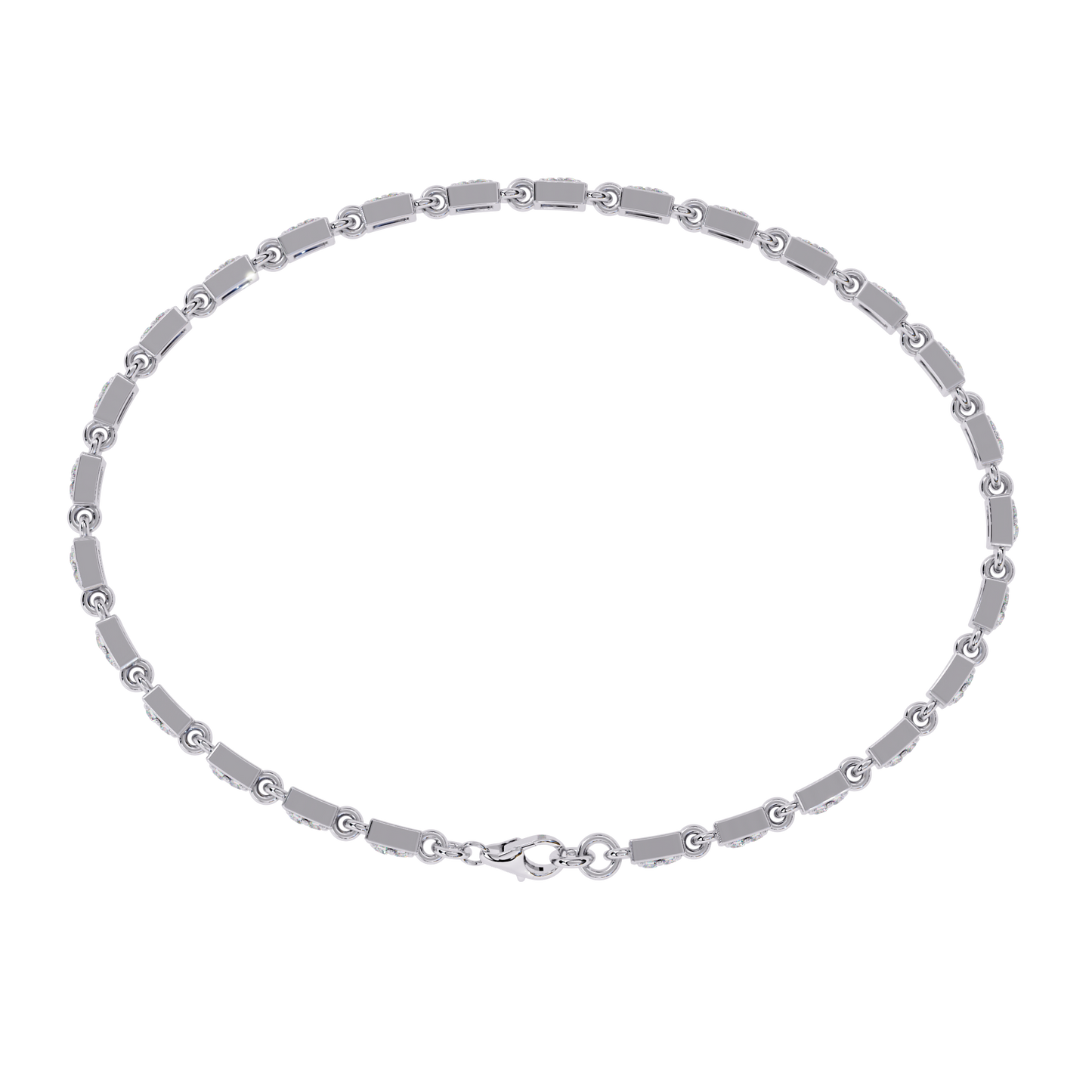radiant row lab grown princess cut bracelet