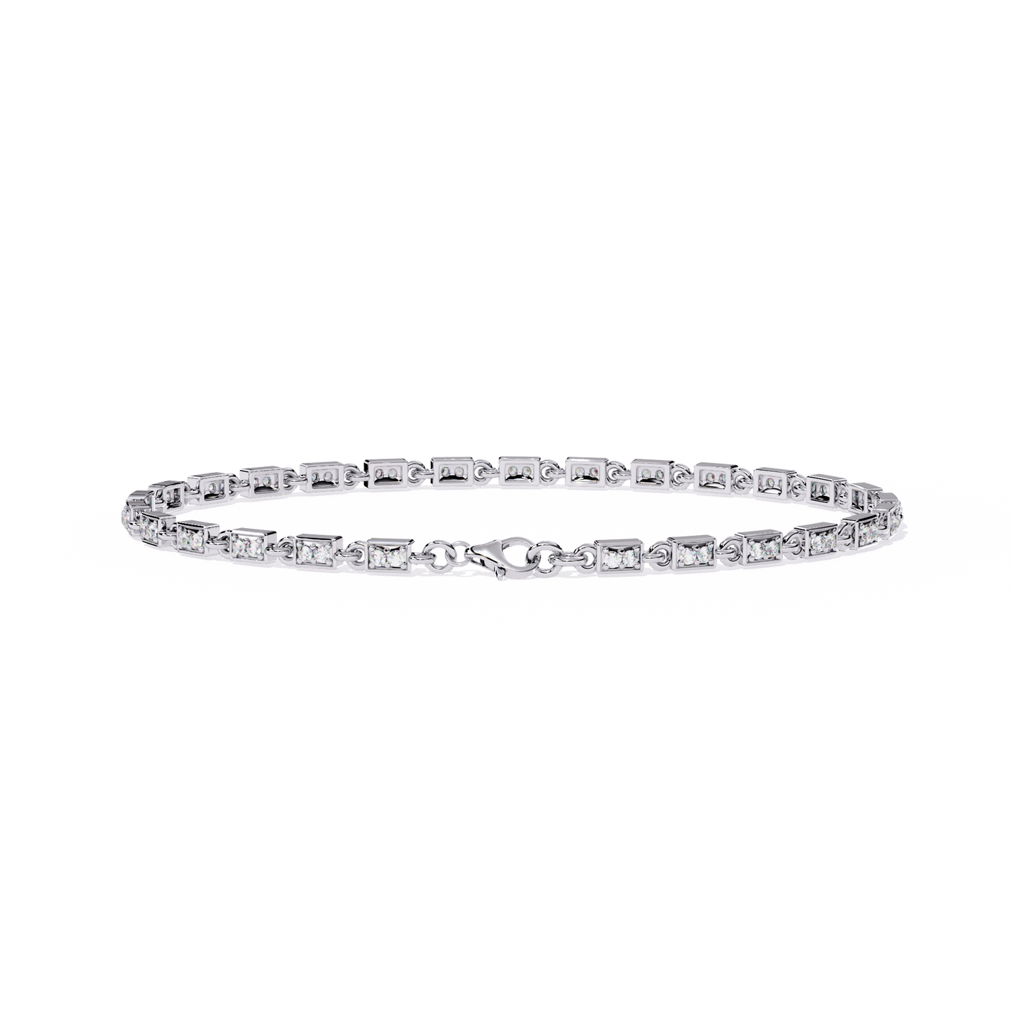 radiant row lab grown princess cut bracelet