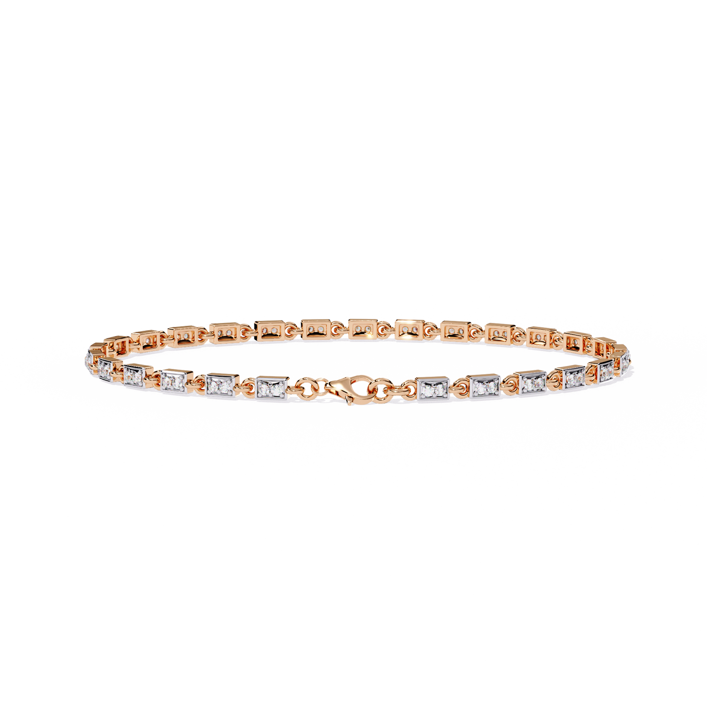 radiant row lab grown princess cut bracelet
