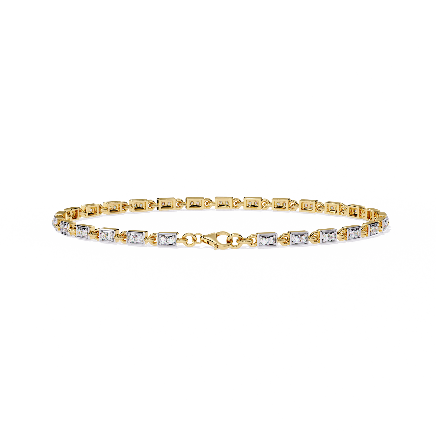 radiant row lab grown princess cut bracelet