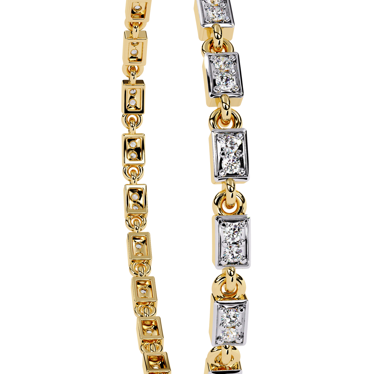 radiant row lab grown princess cut bracelet