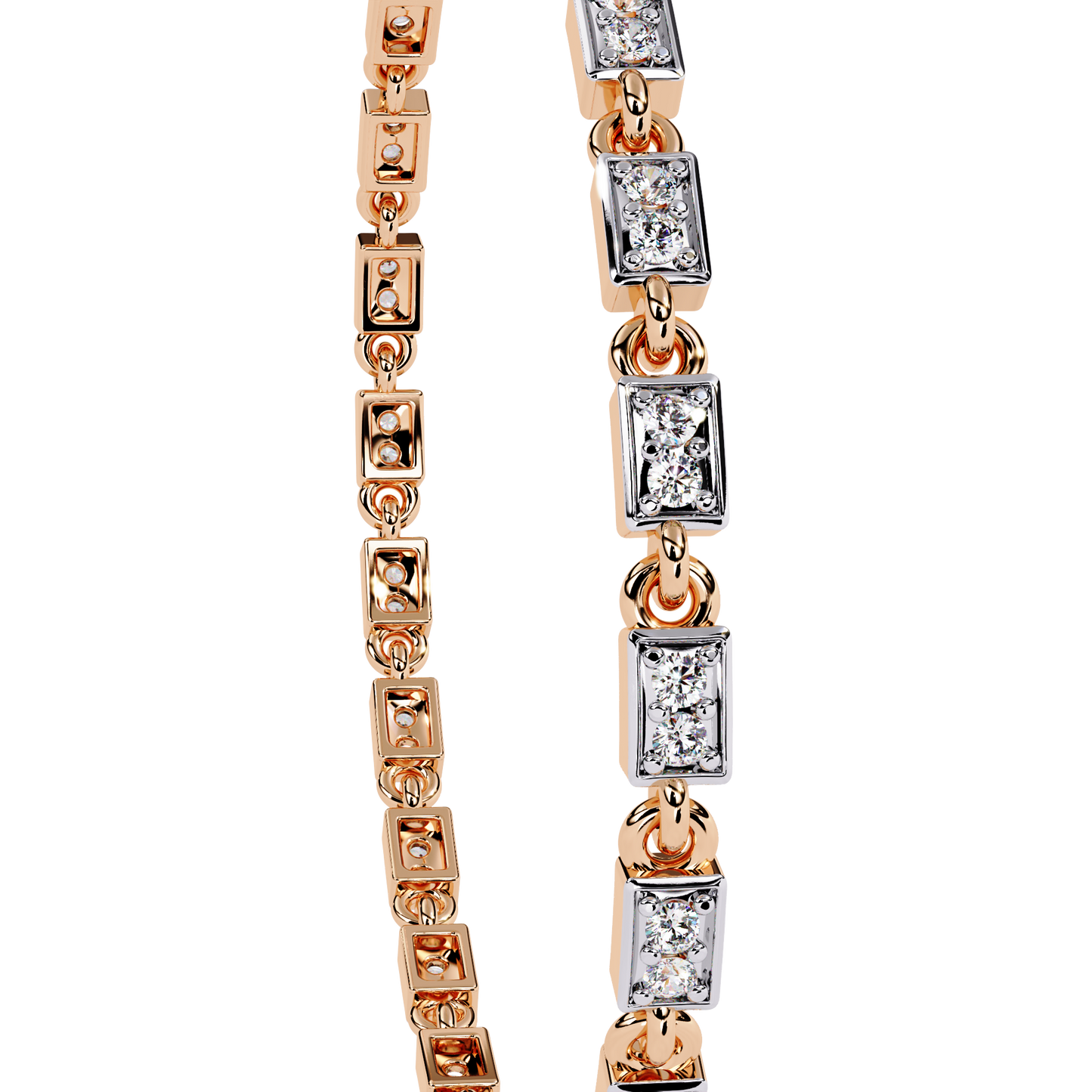 radiant row lab grown princess cut bracelet