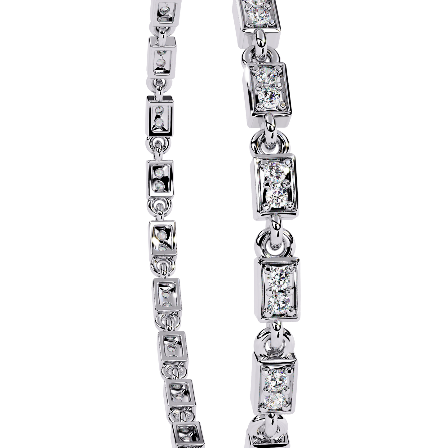 radiant row lab grown princess cut bracelet