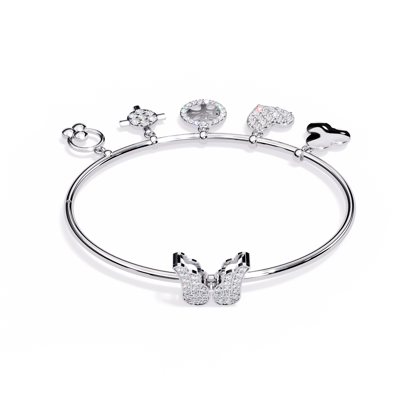 charm mélange lab grown diamond bangle