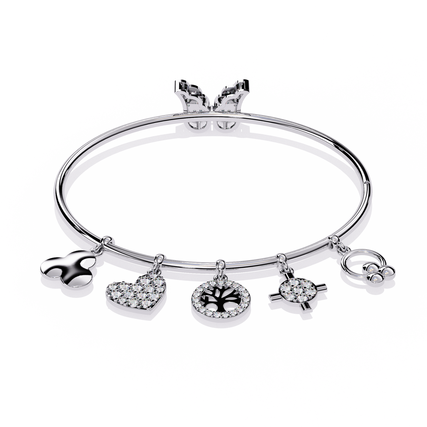 charm mélange lab grown diamond bangle