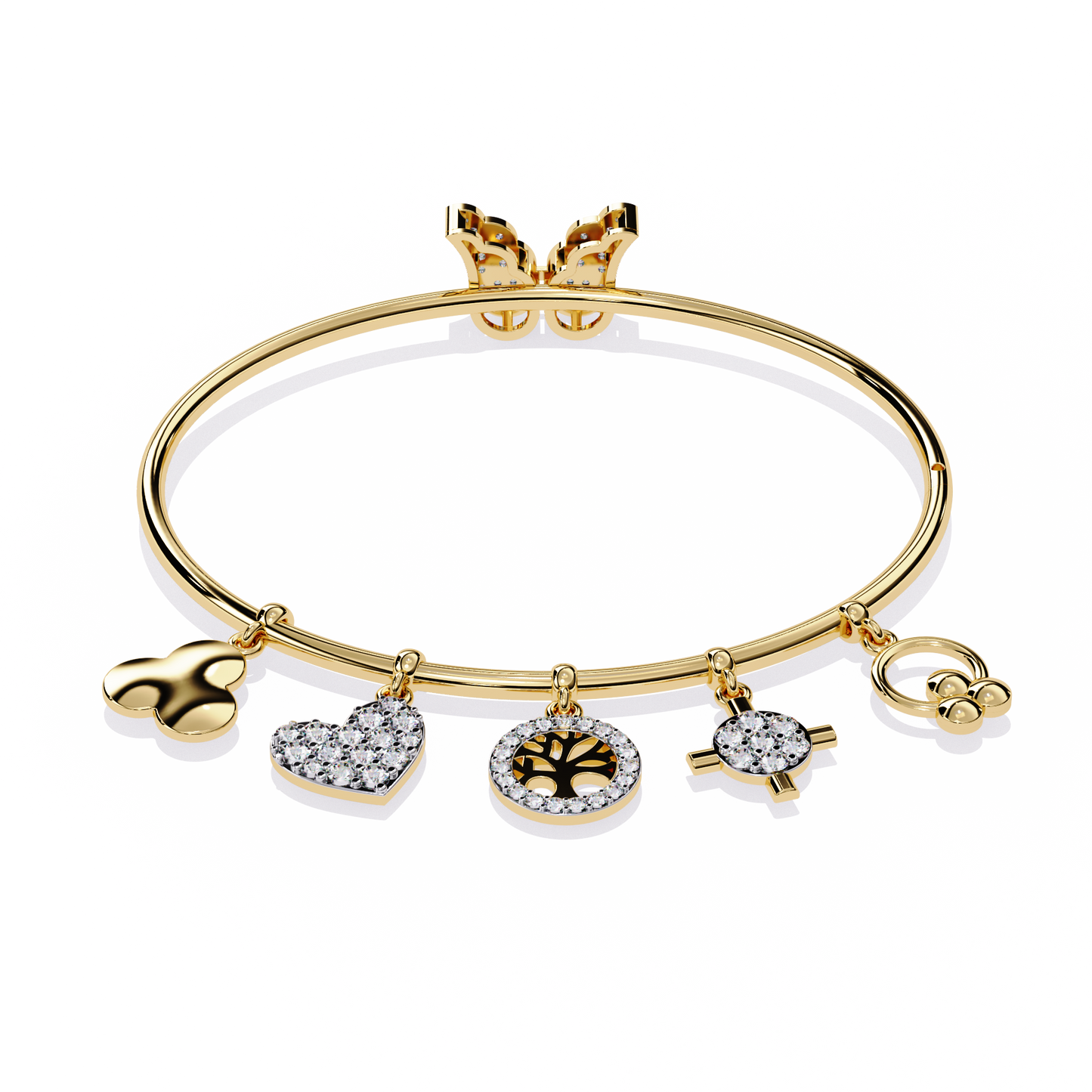 charm mélange lab grown diamond bangle