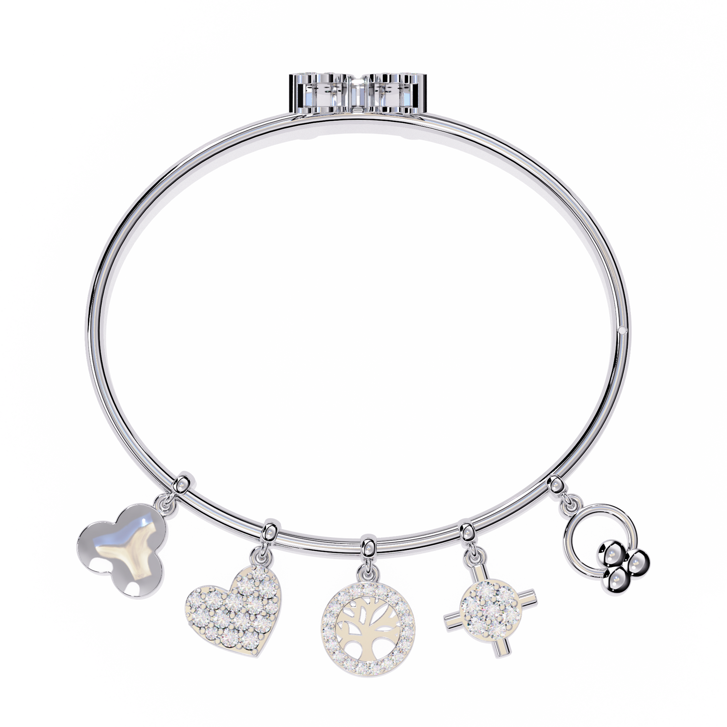 charm mélange lab grown diamond bangle