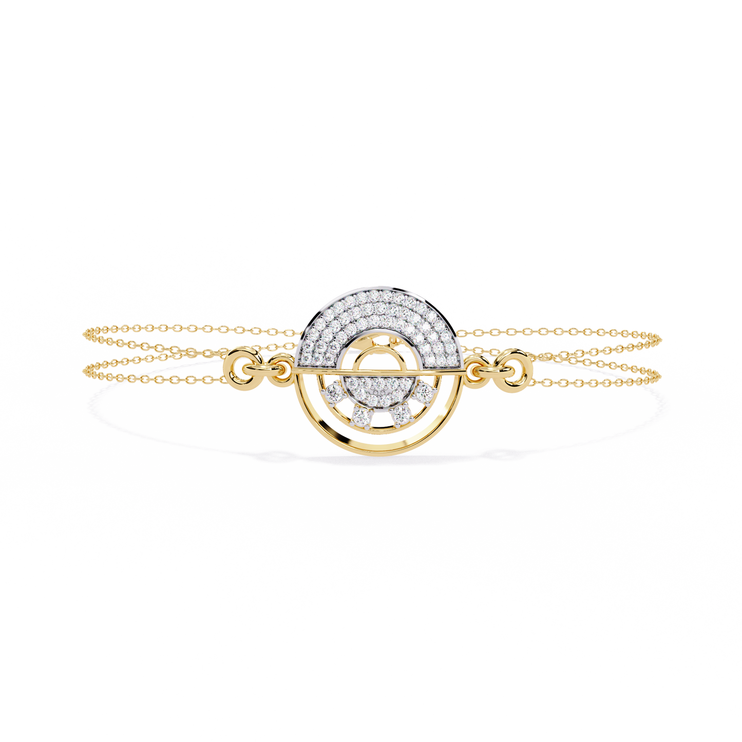 eclipse duo lab grown diamond chain bracelet