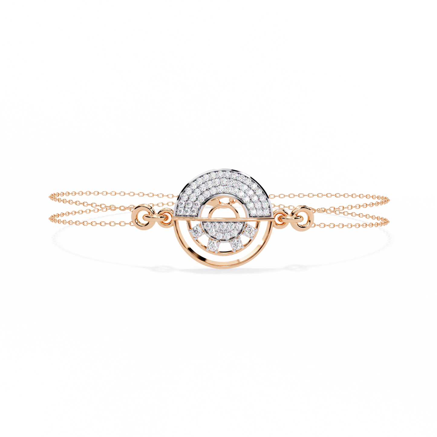 eclipse duo lab grown diamond chain bracelet