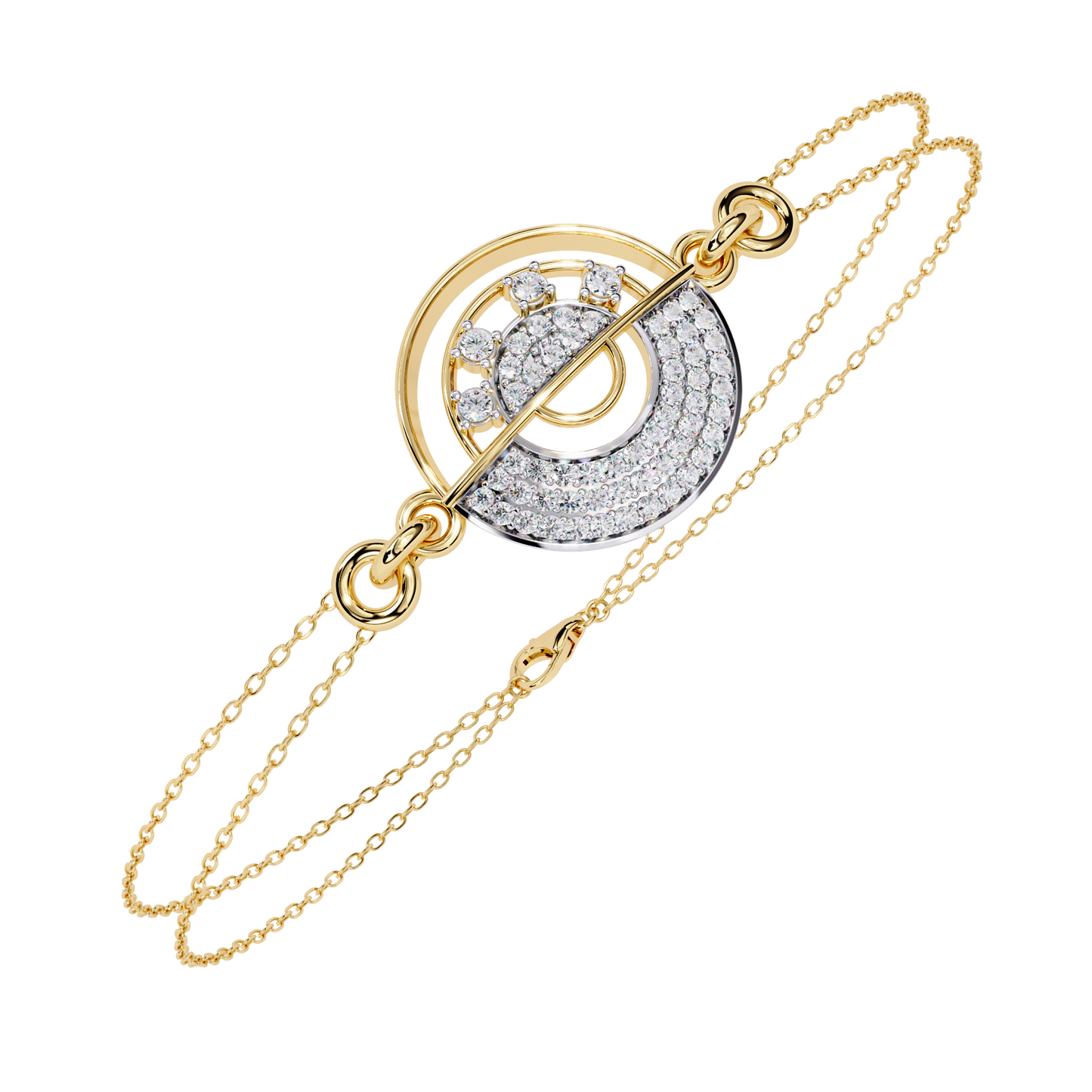 eclipse duo lab grown diamond chain bracelet