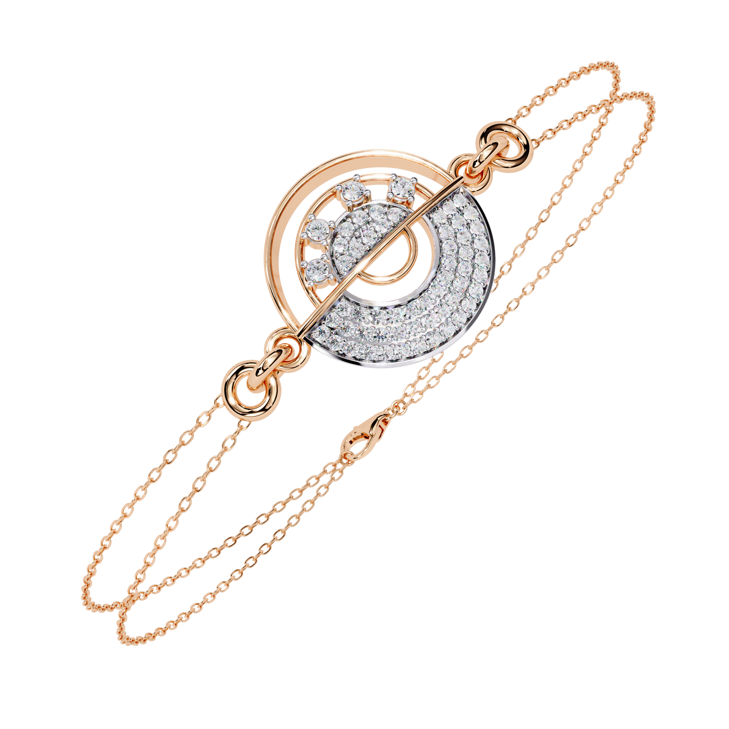 eclipse duo lab grown diamond chain bracelet