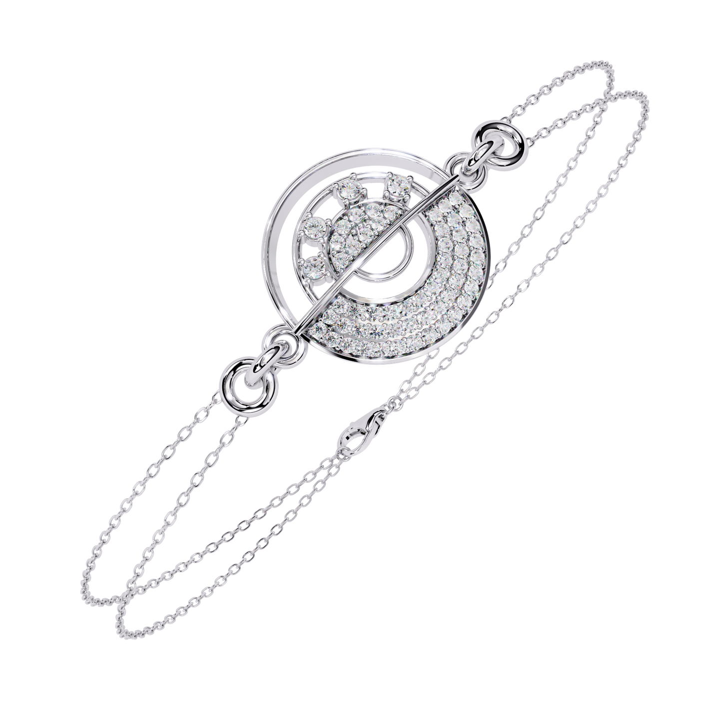 eclipse duo lab grown diamond chain bracelet