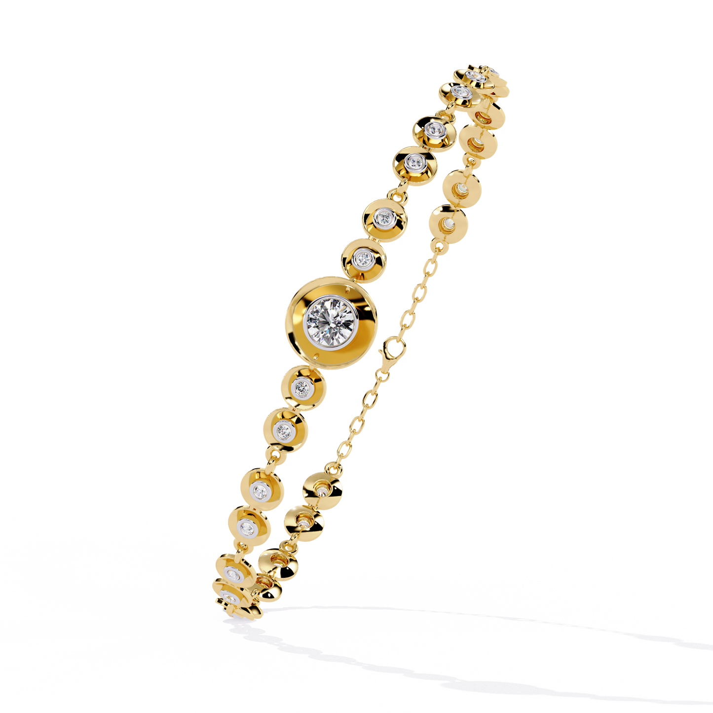 luna round lab grown diamond bracelet
