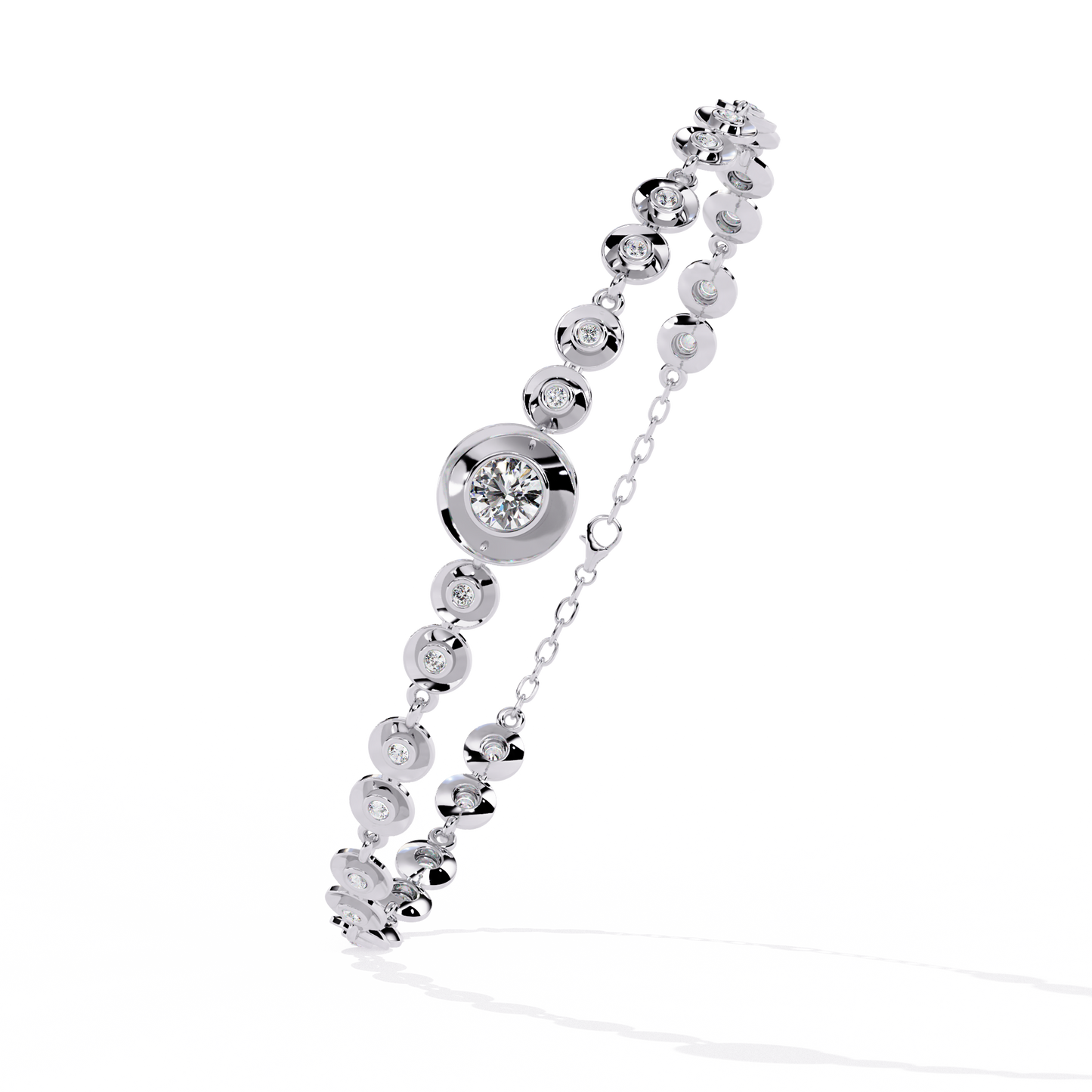 luna round lab grown diamond bracelet