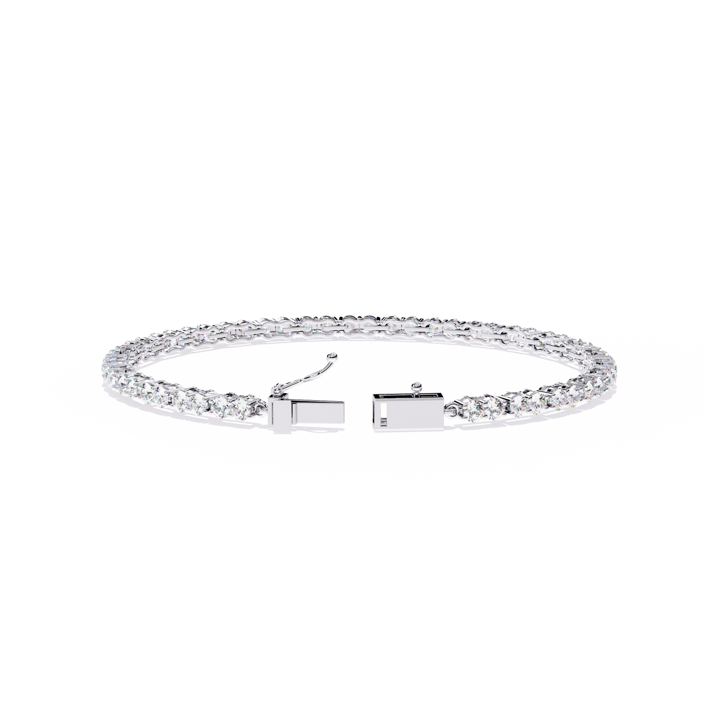 radiant row lab grown diamond bracelet