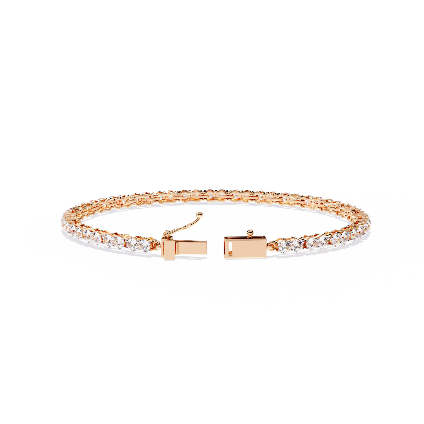 radiant row lab grown diamond bracelet