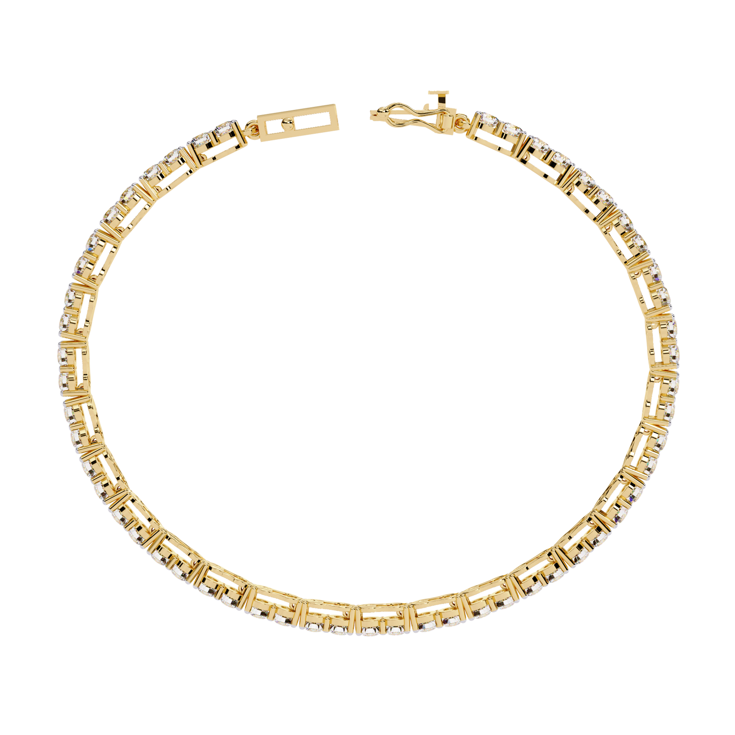 radiant row lab grown diamond bracelet