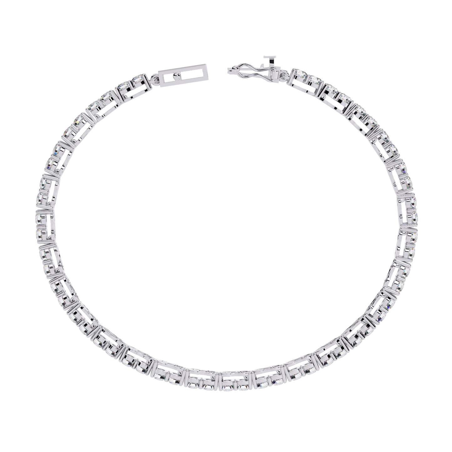 radiant row lab grown diamond bracelet