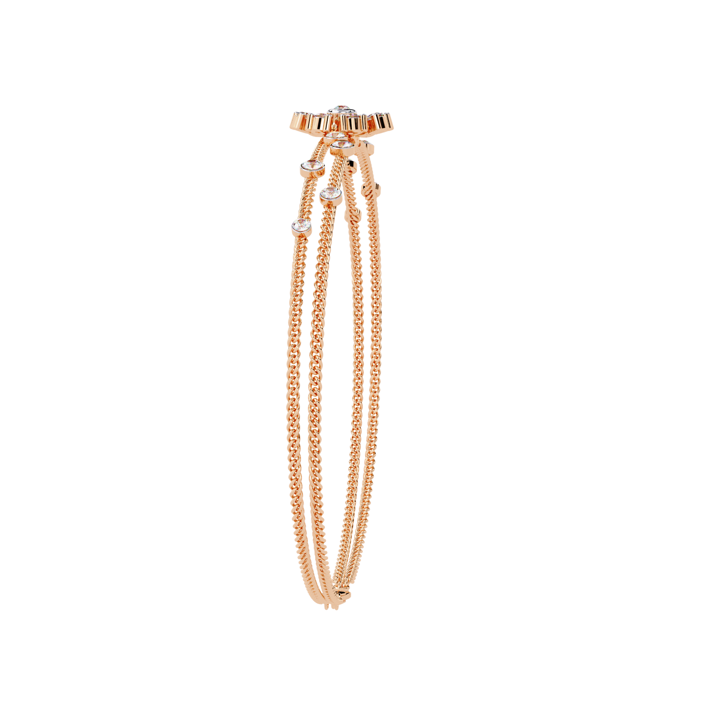 blossom trio chain lab grown diamond bracelet