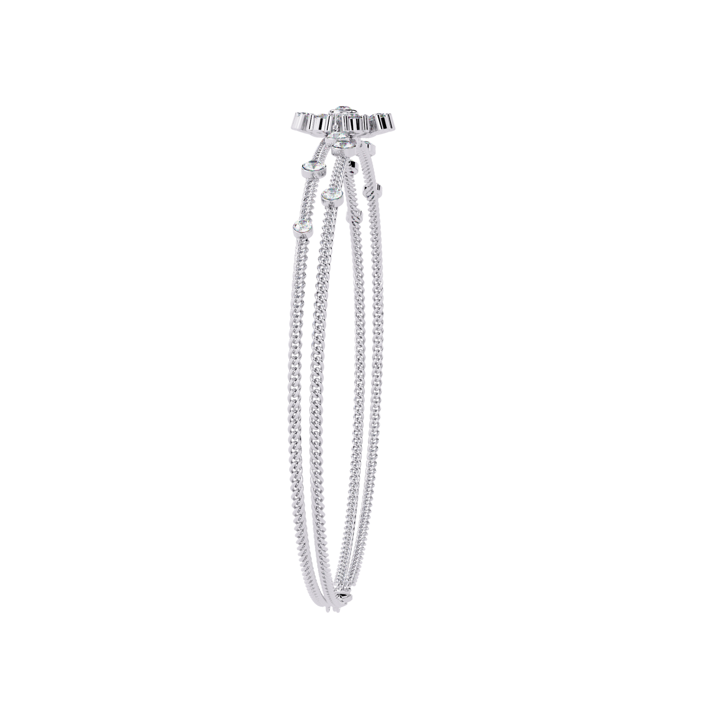 blossom trio chain lab grown diamond bracelet