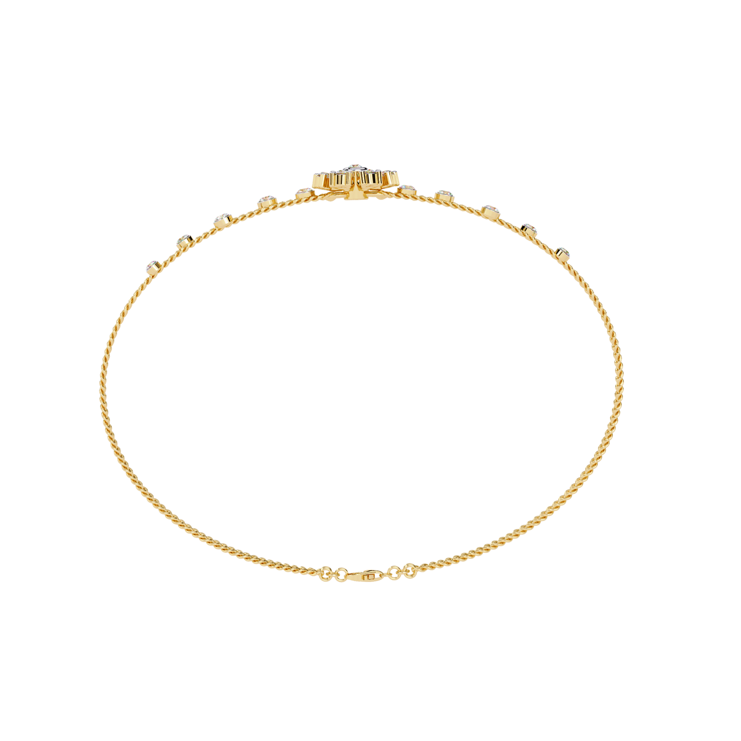 blossom trio chain lab grown diamond bracelet