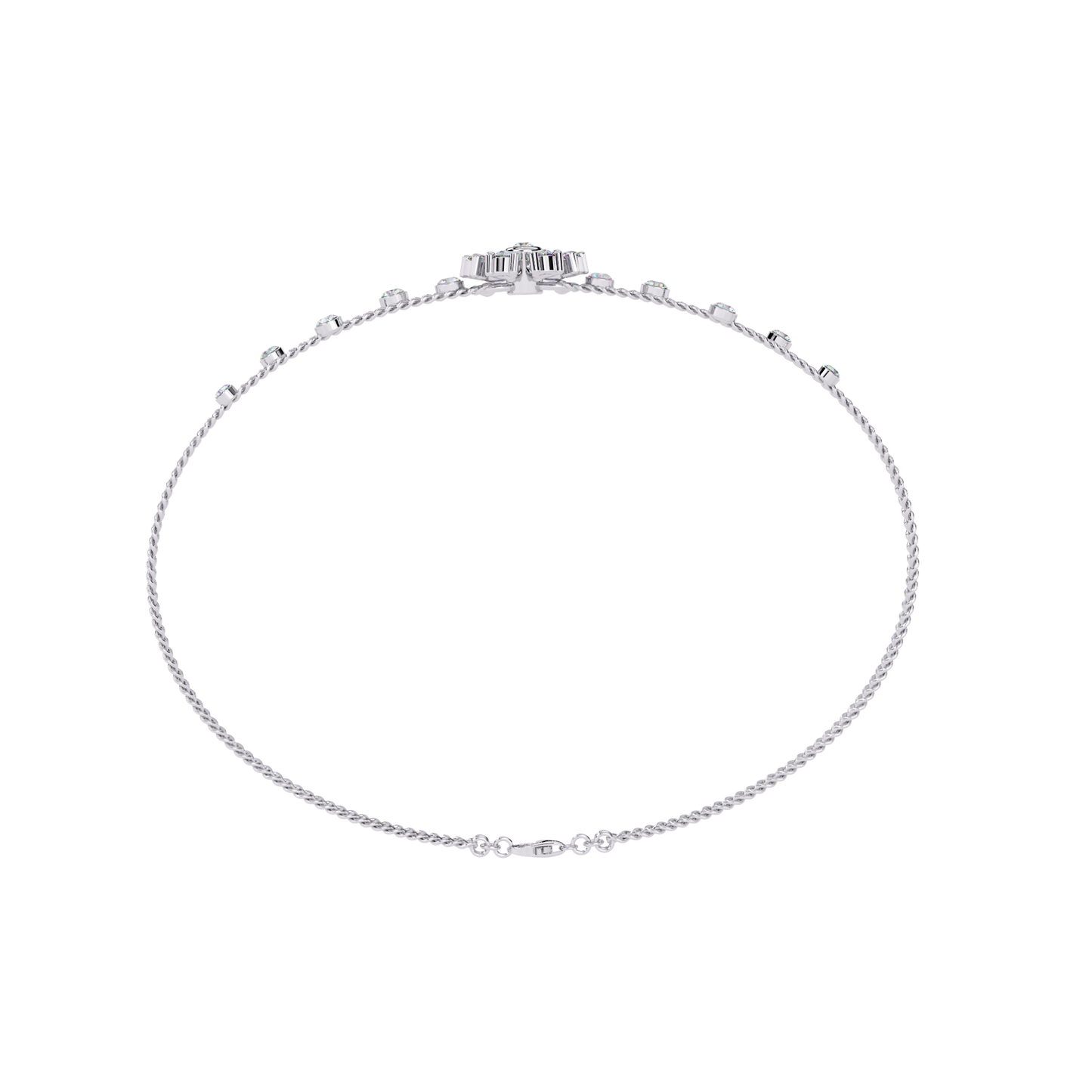 blossom trio chain lab grown diamond bracelet