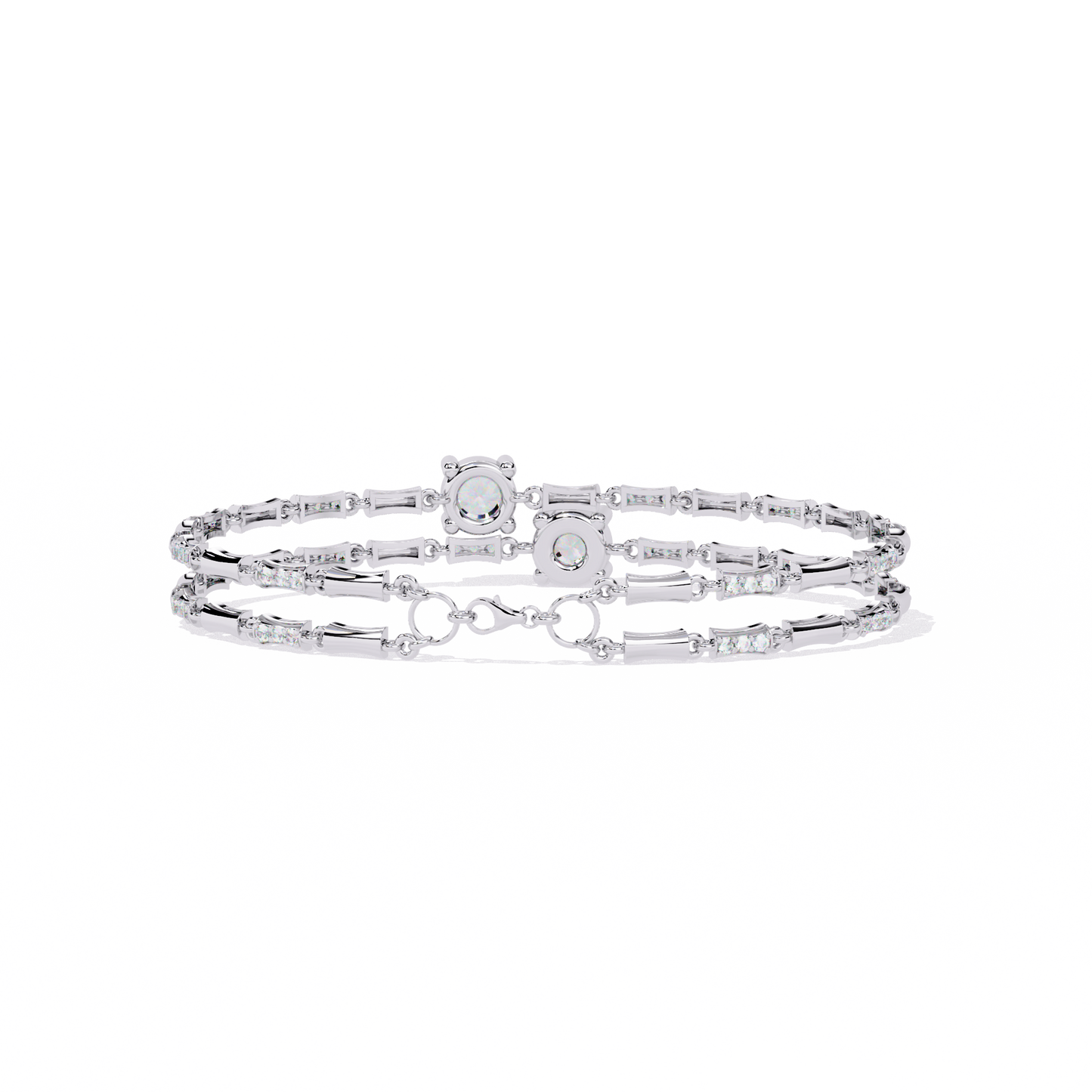double radiance lab grown diamond line bangle