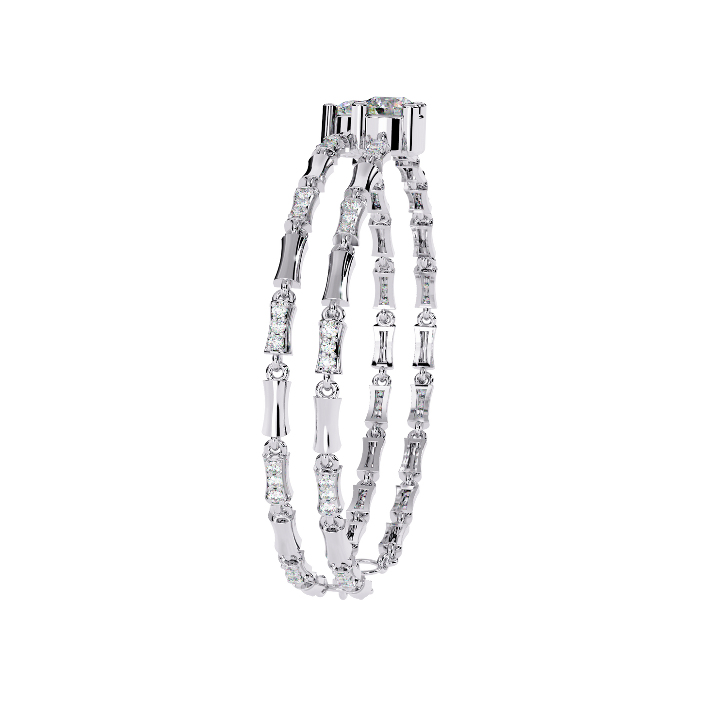 double radiance lab grown diamond line bangle