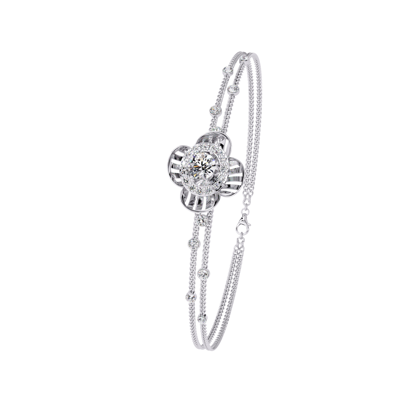 aurora petal lab grown diamond bracelet