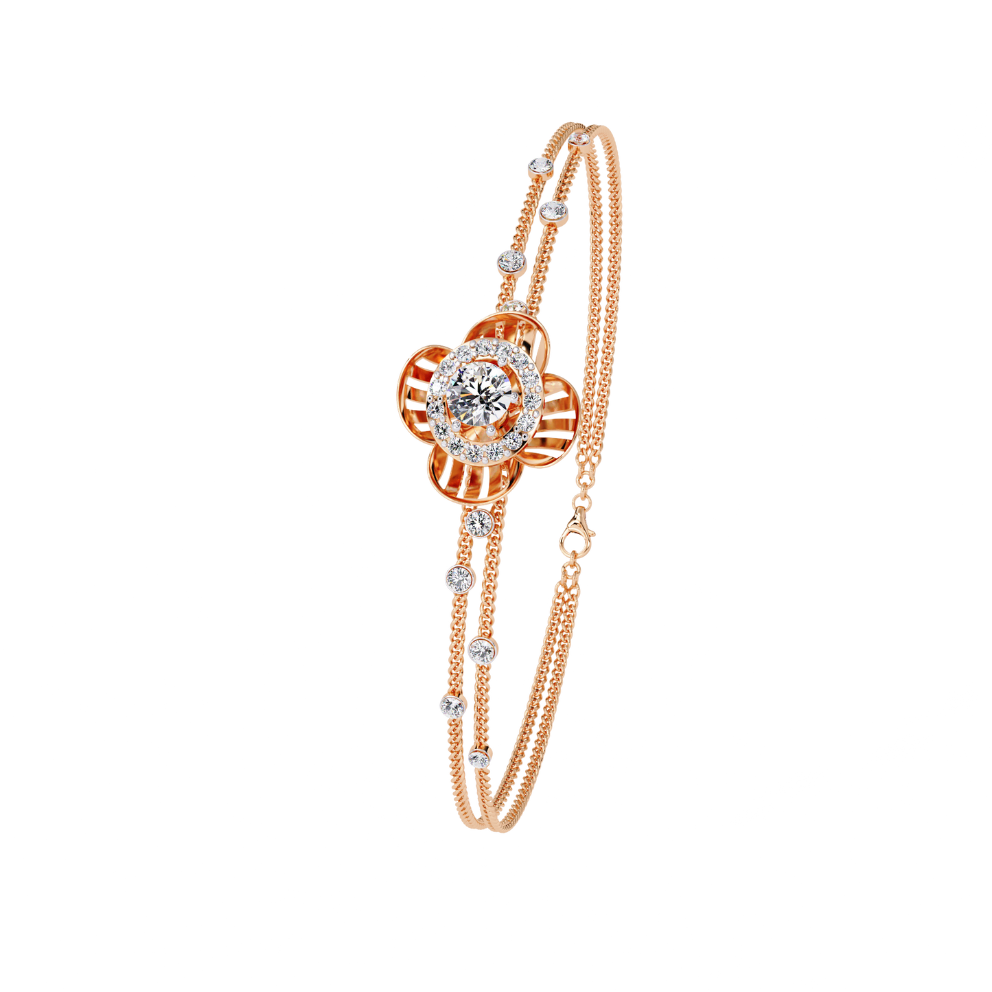 aurora petal lab grown diamond bracelet