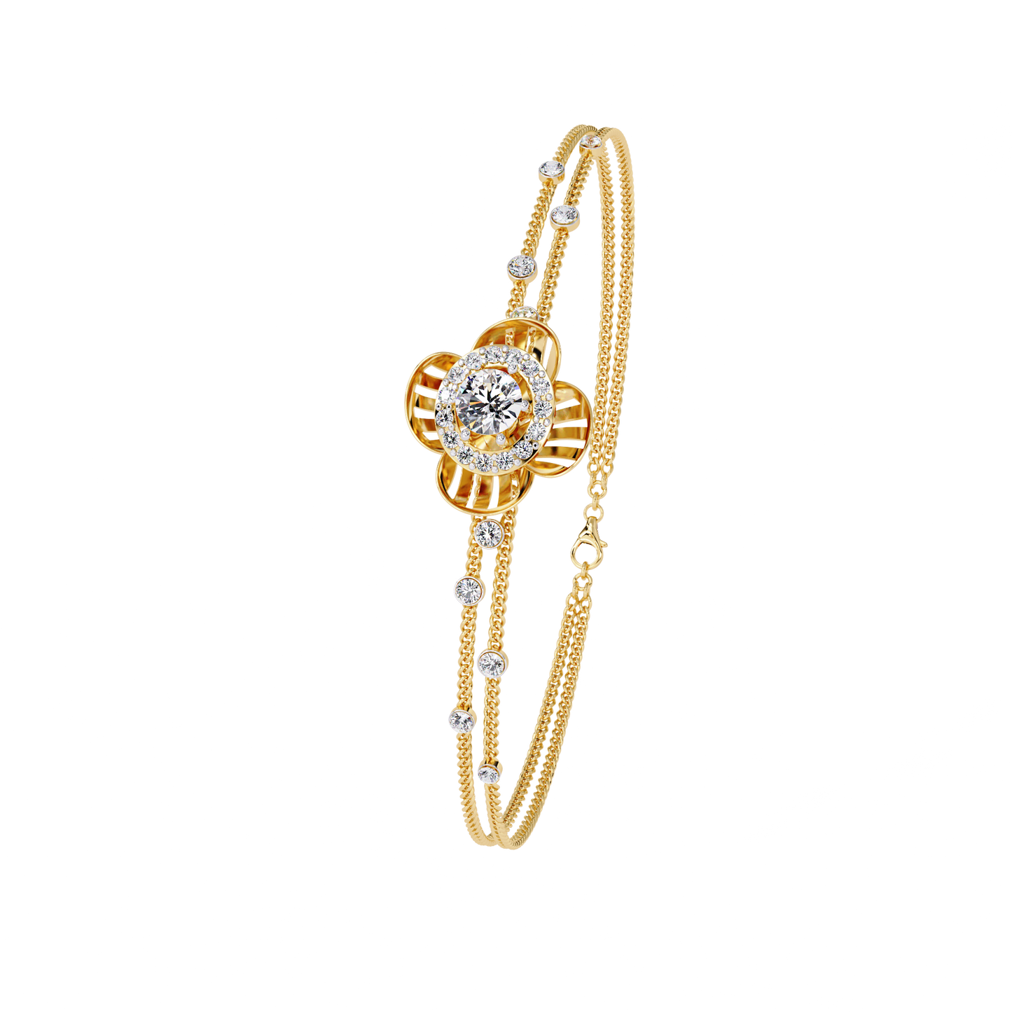 aurora petal lab grown diamond bracelet