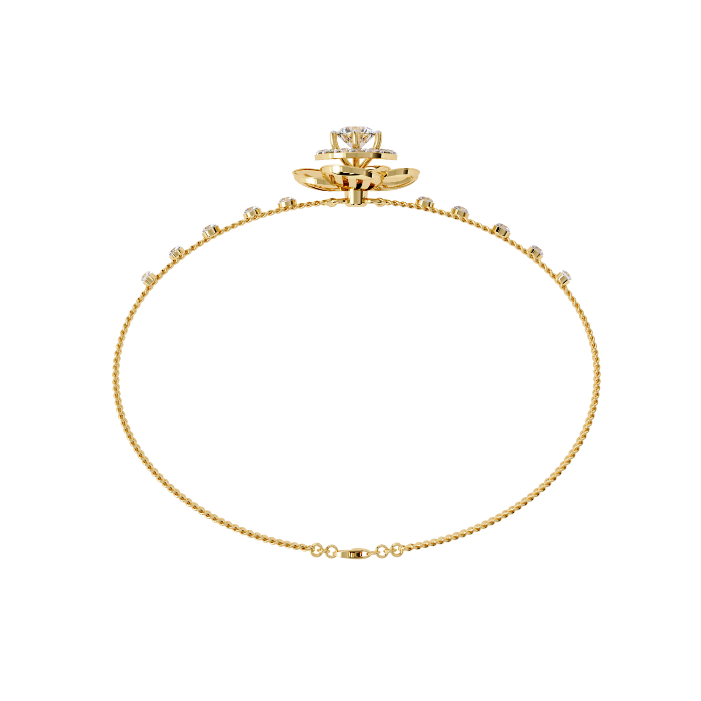 aurora petal lab grown diamond bracelet