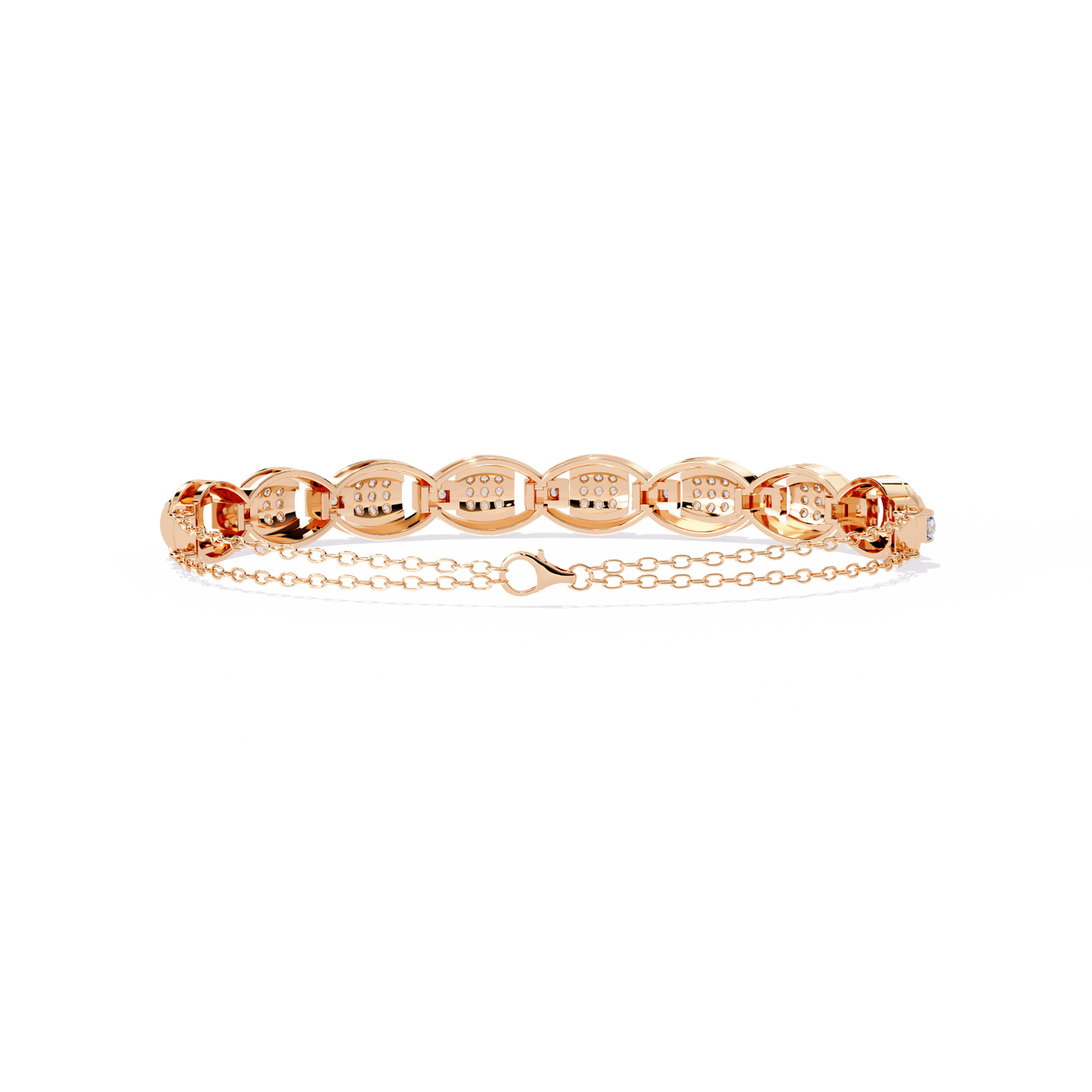 cascade chain lab grown diamond bracelet