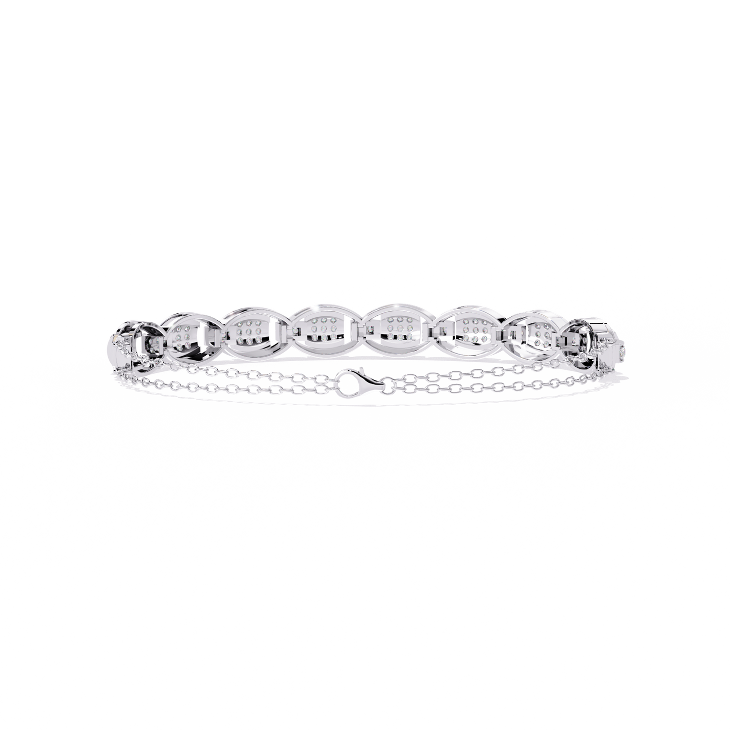 cascade chain lab grown diamond bracelet