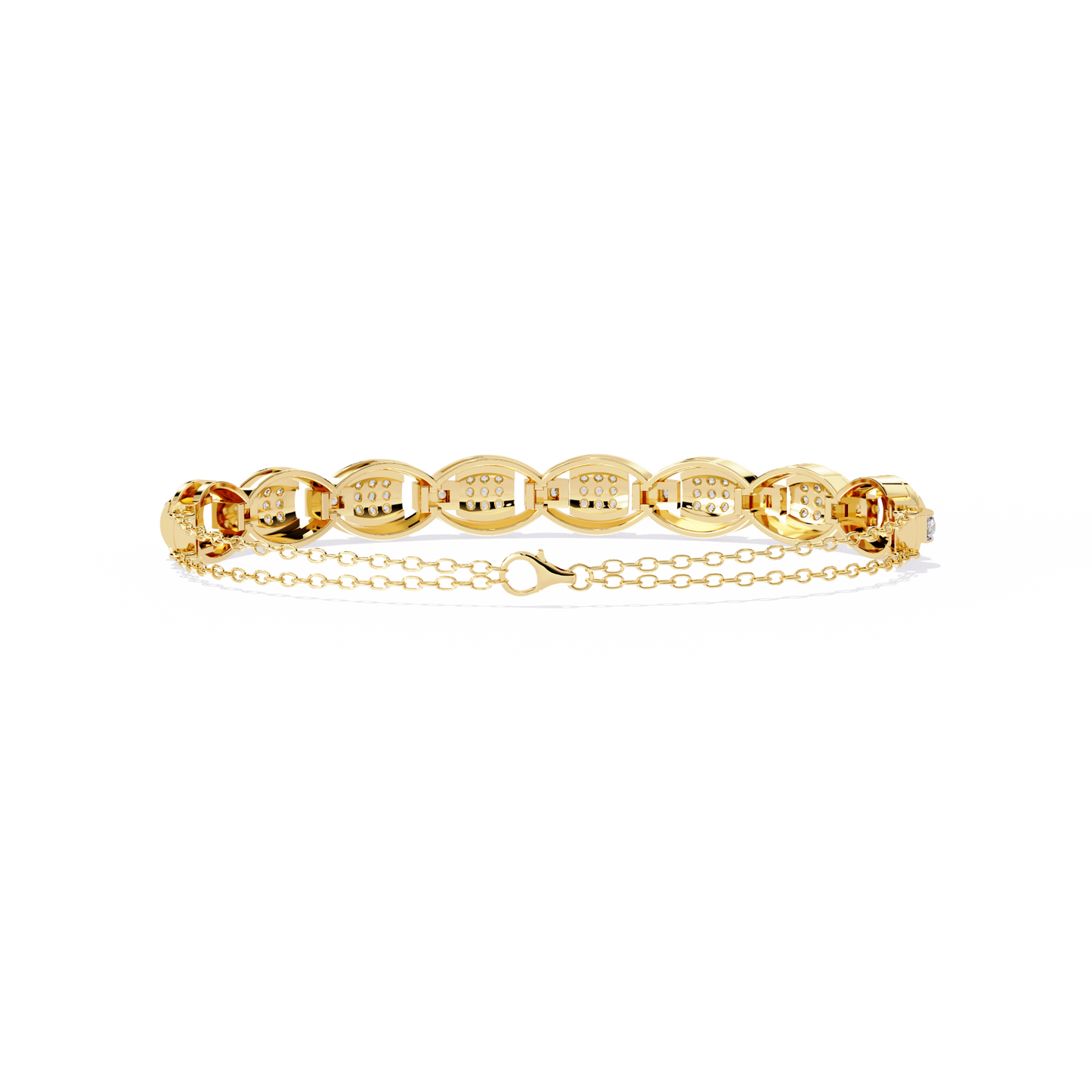 cascade chain lab grown diamond bracelet