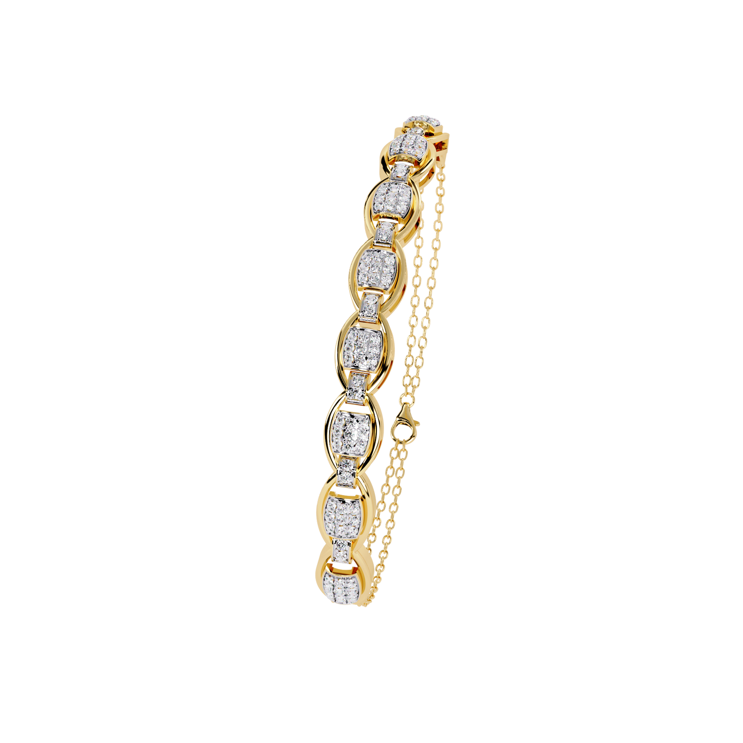 cascade chain lab grown diamond bracelet